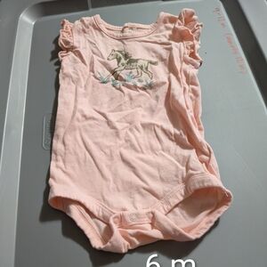 Carhartt Light Pink Baby Bodysuit with Horse Graphic